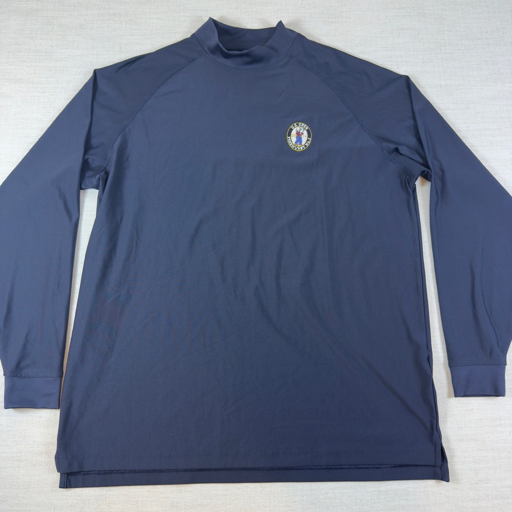 Footjoy 2014 US Open Pinehurst No 2 Blue Mock Neck Long Sleeve Shirt Mens XXL